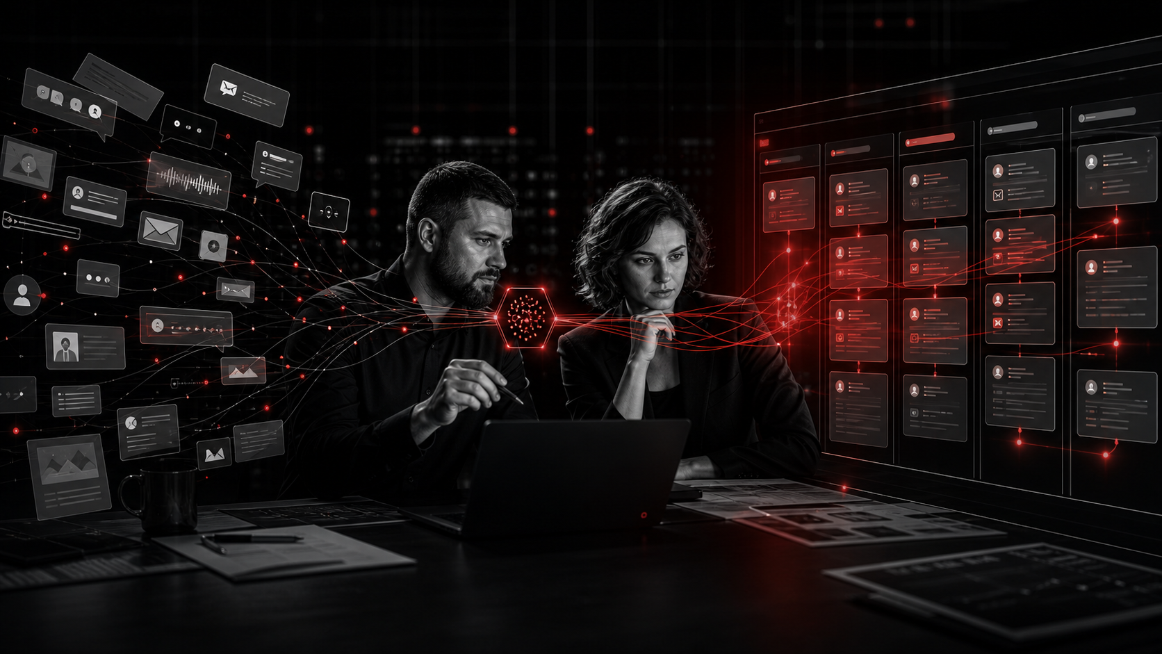 Два специалиста превращают сообщения клиентов и документы в понятную CRM-воронку