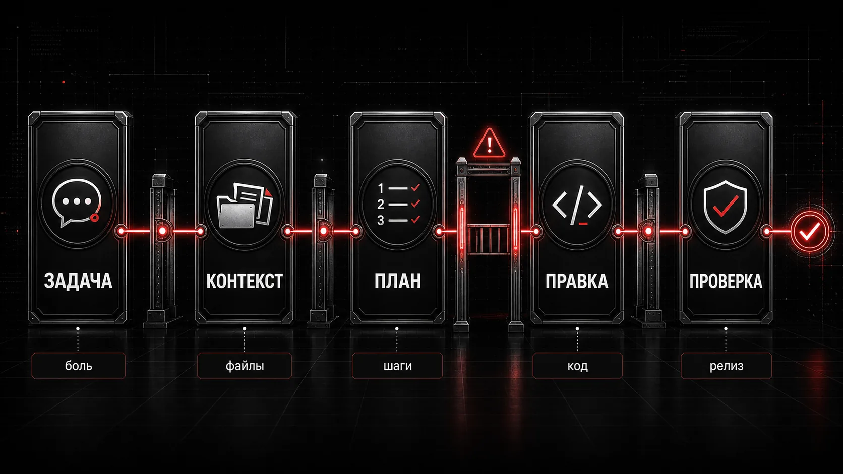 Инфографика: задача, контекст, план, правка и проверка как безопасный цикл работы с Claude Code